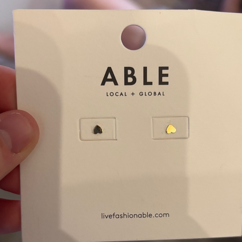Able Gold Heart Earrings